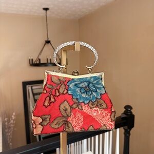 Vintage Floral Beaded Bag